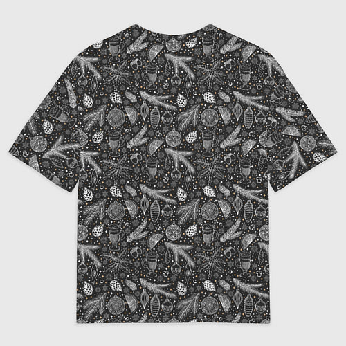 Мужская футболка оверсайз Новогодние зимние украшения / 3D-принт – фото 2