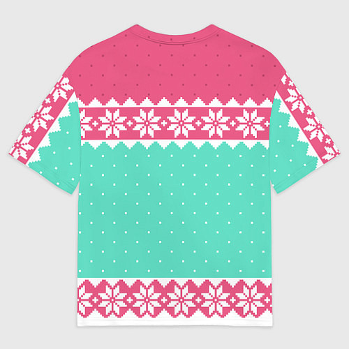 Мужская футболка оверсайз Новогодний свитер Пауэр из Человек-бензопила / 3D-принт – фото 2