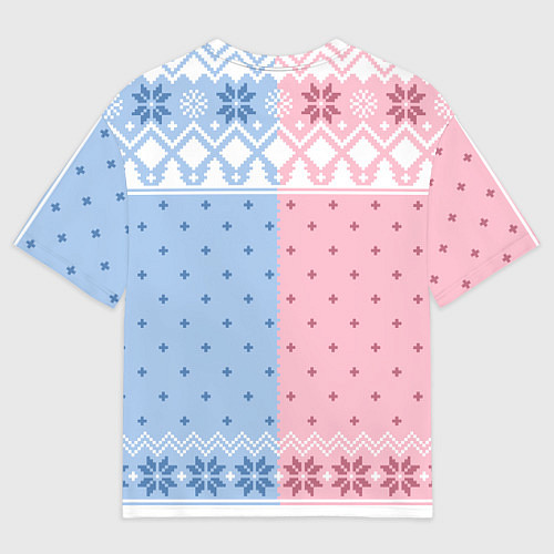 Мужская футболка оверсайз Рем и Рам новогодний свитер / 3D-принт – фото 2