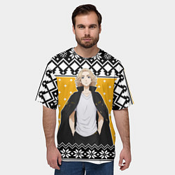 Футболка оверсайз мужская Свитер новогодний Майки, цвет: 3D-принт — фото 2