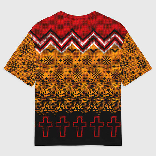 Мужская футболка оверсайз Metallica christmas ugly sweater / 3D-принт – фото 2