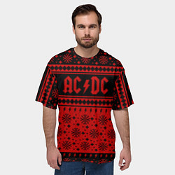 Футболка оверсайз мужская ACDC christmas sweater, цвет: 3D-принт — фото 2