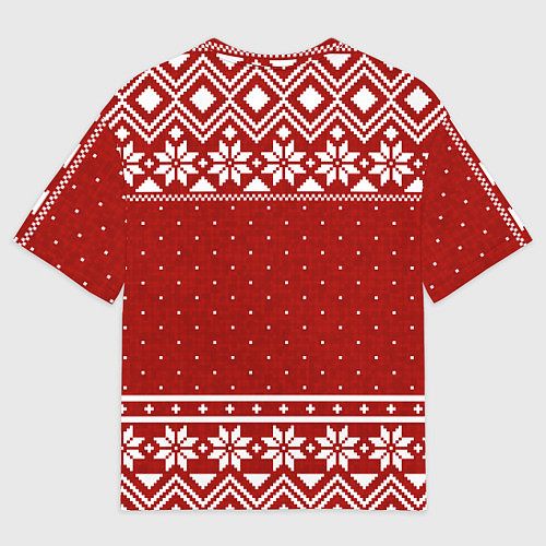 Мужская футболка оверсайз Почита новогодний свитер / 3D-принт – фото 2