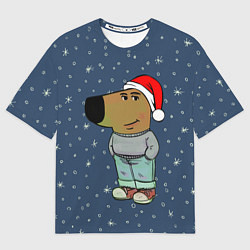 Мужская футболка оверсайз Новогодний чиловый парень