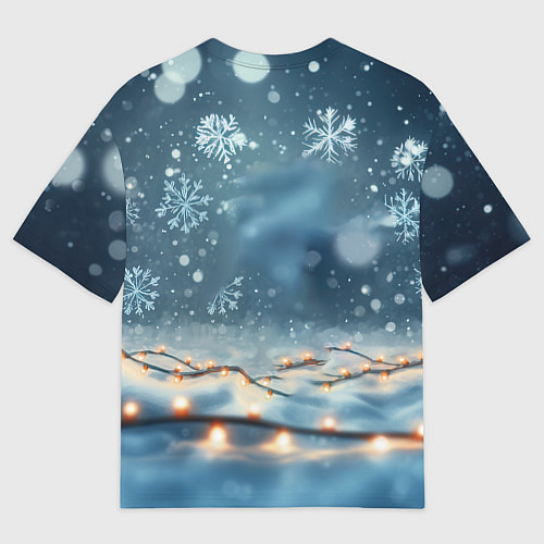 Мужская футболка оверсайз Сердитый новогодний ёжик / 3D-принт – фото 2