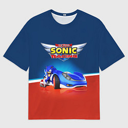 Мужская футболка оверсайз Hedgehog - Sonic racing team
