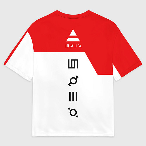 Мужская футболка оверсайз 30 Seconds to Mars - red and white / 3D-принт – фото 2