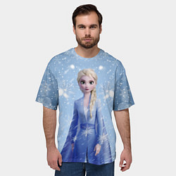 Футболка оверсайз мужская Королева Эльза из Холодного сердца, цвет: 3D-принт — фото 2