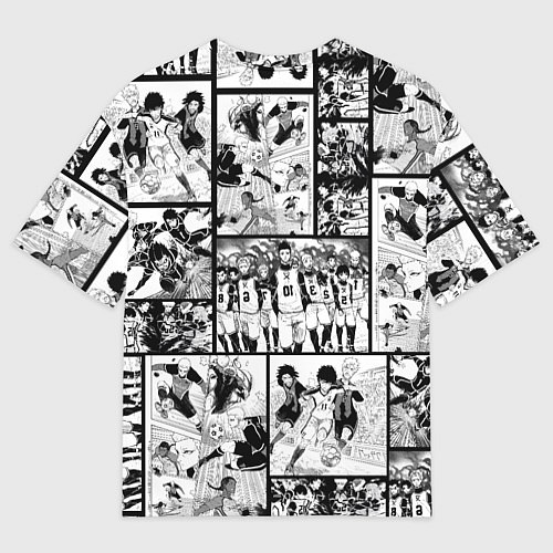 Мужская футболка оверсайз Блю лок синяя тюрьма / 3D-принт – фото 2