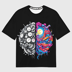Мужская футболка оверсайз Правое и левое полушарие