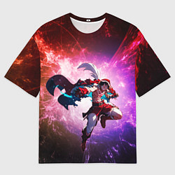 Мужская футболка оверсайз Эпический Луффи в Новый Год - Ван Пис