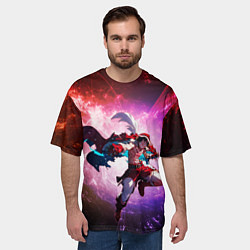 Футболка оверсайз мужская Эпический Луффи в Новый Год - Ван Пис, цвет: 3D-принт — фото 2