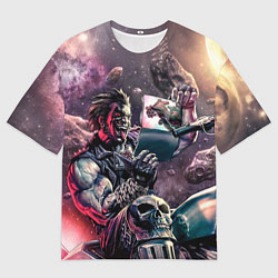 Мужская футболка оверсайз Лобо