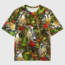 Мужская футболка оверсайз Дятлы