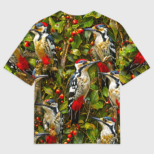 Мужская футболка оверсайз Дятлы / 3D-принт – фото 2