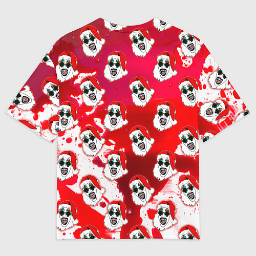 Мужская футболка оверсайз Funny Santa clown Art in blood / 3D-принт – фото 2