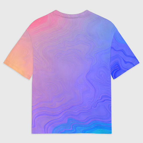Мужская футболка оверсайз Сине фиолетовый градиент / 3D-принт – фото 2