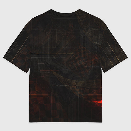 Мужская футболка оверсайз Кибернетическая жрица / 3D-принт – фото 2