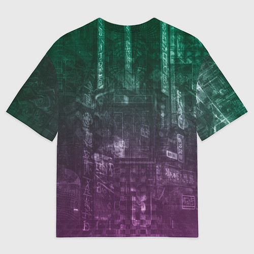 Мужская футболка оверсайз Азиатская девушка-андроид / 3D-принт – фото 2