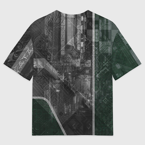 Мужская футболка оверсайз Азиатская девушка с зелёными глазами / 3D-принт – фото 2