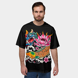 Футболка оверсайз мужская Татуировка в японском стиле, цвет: 3D-принт — фото 2