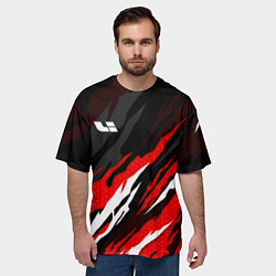 Футболка оверсайз мужская Lixiang - красный языки пламени, цвет: 3D-принт — фото 2
