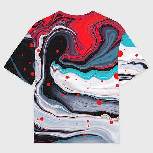 Мужская футболка оверсайз Флюид арт абстракция / 3D-принт – фото 2
