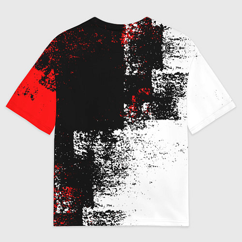 Мужская футболка оверсайз Arctic Monkeys - Красные и белые помехи / 3D-принт – фото 2