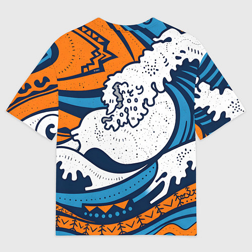 Мужская футболка оверсайз Современная японская абстракция / 3D-принт – фото 2