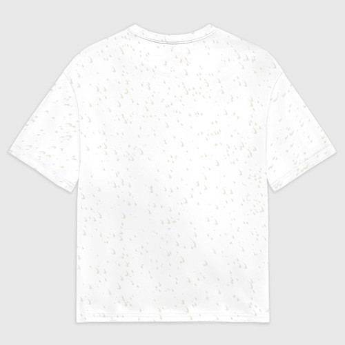 Мужская футболка оверсайз Дед Мороз выглядывает из дыры в стене / 3D-принт – фото 2