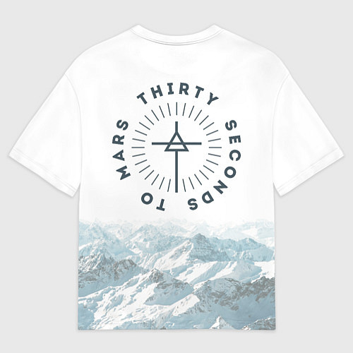 Мужская футболка оверсайз 30 Seconds to Mars - рок группа / 3D-принт – фото 2