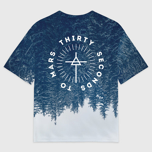 Мужская футболка оверсайз 30 Seconds to Mars - Перевернутый лес / 3D-принт – фото 2