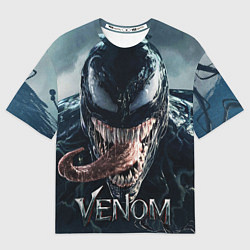 Футболка оверсайз мужская Venom head with tongue, цвет: 3D-принт