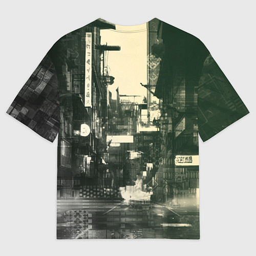 Мужская футболка оверсайз Боевой кибернетический робот / 3D-принт – фото 2