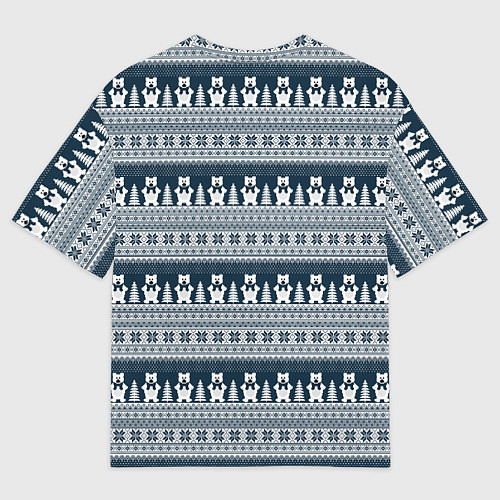 Мужская футболка оверсайз Белый мишка и ёлка / 3D-принт – фото 2