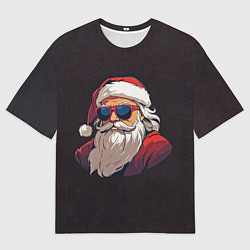 Мужская футболка оверсайз Крутой санта в очках