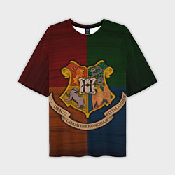 Футболка оверсайз мужская Hogwarts emblem, цвет: 3D-принт