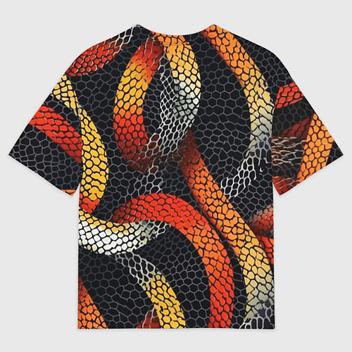 Мужская футболка оверсайз В змеях / 3D-принт – фото 2