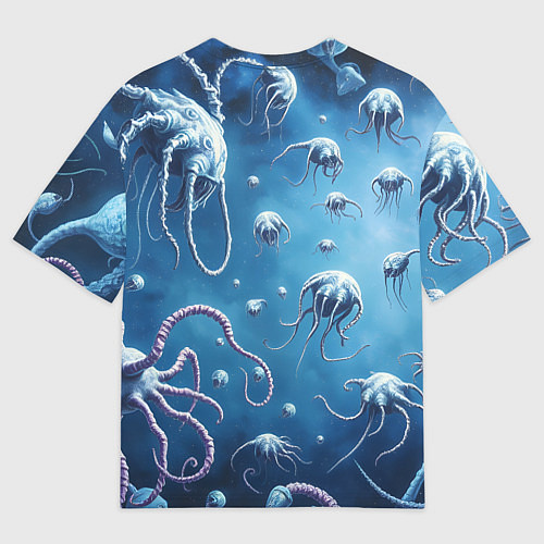 Мужская футболка оверсайз Мир фантастических осьминогов / 3D-принт – фото 2