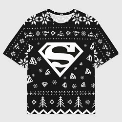 Мужская футболка оверсайз Супермен новогодний