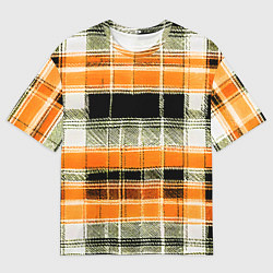 Футболка оверсайз мужская Белые полосы на чёрно-жёлтом фоне, цвет: 3D-принт