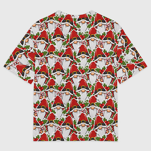 Мужская футболка оверсайз Паттерн из дедов морозов / 3D-принт – фото 2