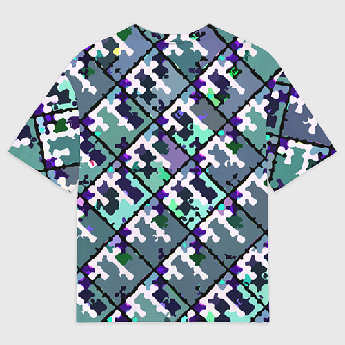 Мужская футболка оверсайз Бирюзовый абстрактный паттерн / 3D-принт – фото 2