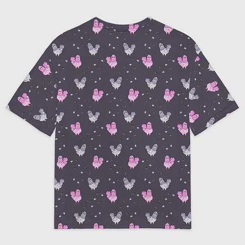 Мужская футболка оверсайз Голуби и семечки на темном / 3D-принт – фото 2