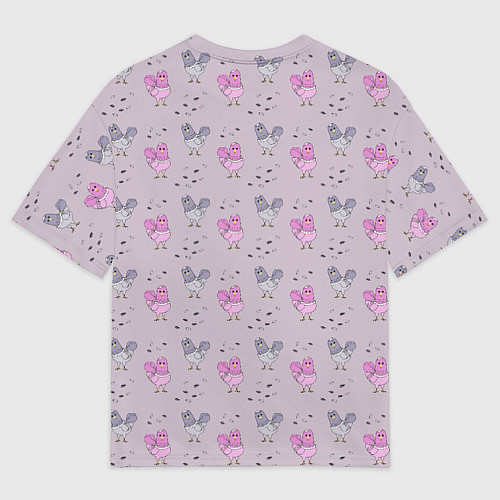 Мужская футболка оверсайз Голуби и семечки / 3D-принт – фото 2