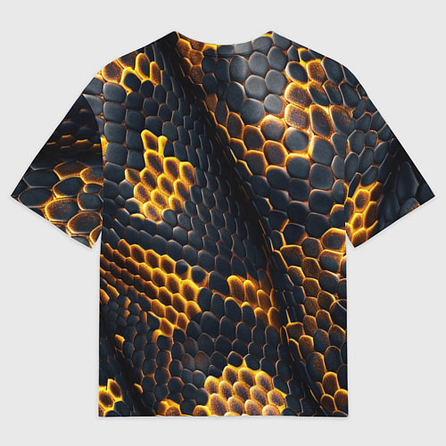 Мужская футболка оверсайз Текстура змеи / 3D-принт – фото 2