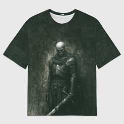 Футболка оверсайз мужская Боевой скелет с мечом, цвет: 3D-принт