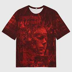 Футболка оверсайз мужская Спящий андроид, цвет: 3D-принт