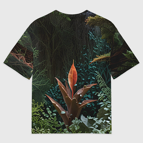 Мужская футболка оверсайз Объемные растения / 3D-принт – фото 2