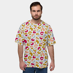 Футболка оверсайз мужская Разноцветный леопардовый узор, цвет: 3D-принт — фото 2